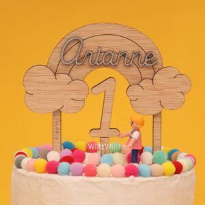 Topper arcoíris y nombre