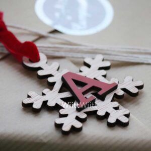 Adorno Navidad de Copo de Nieve con inicial